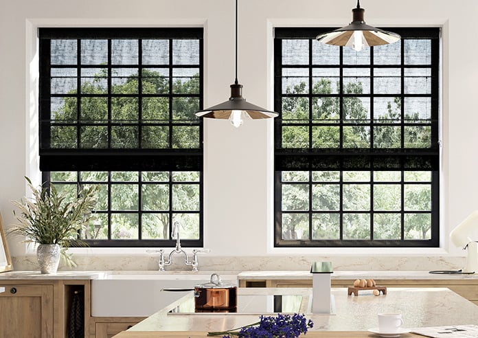 Brescia Voile, Raven Black - Motorised Roman Blind - Image 3